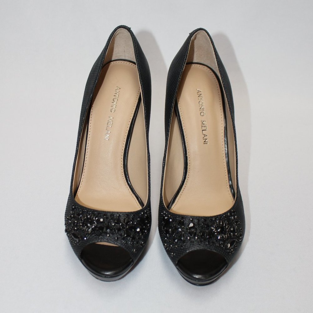 Antonio Melani Black Peep Toe Heels